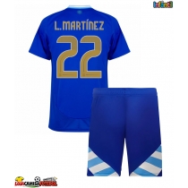 Camisa de Futebol Argentina Lautaro Martinez #22 Equipamento Secundário Infantil Copa America 2024 Manga Curta (+ Calças curtas)